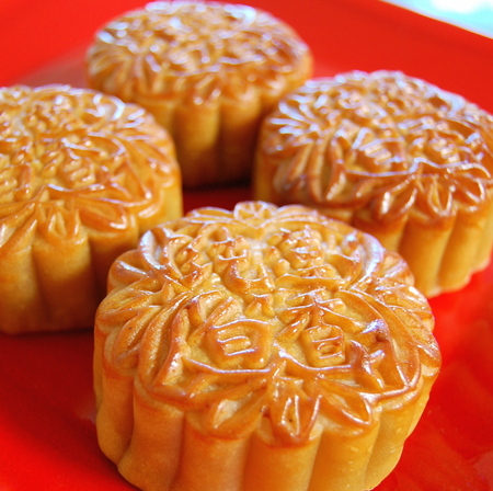 A dessert eaten on Mid-Autumn Festival A dessert eaten on Mid-Autumn Festival