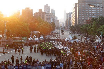 Student protestors dispersed early Monday morning