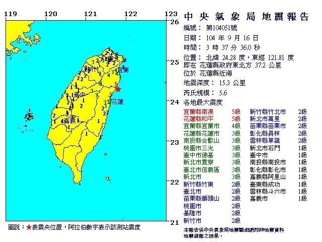 Weather Bureau: More earthquakes expected in Eastern Taiwan