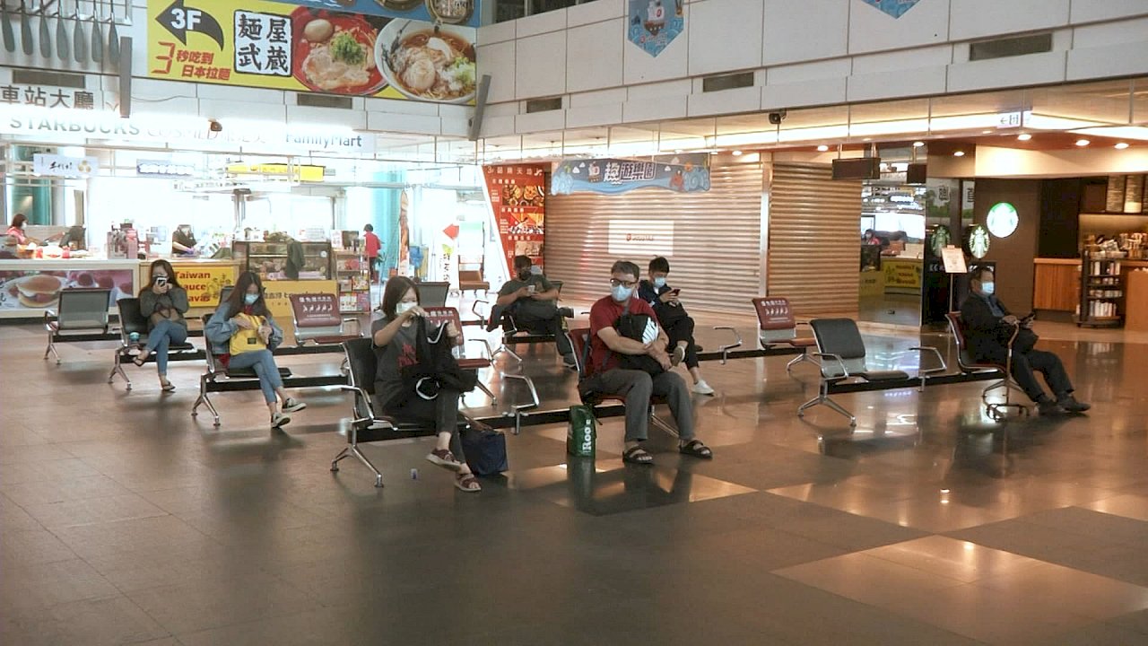 Taiwan rail authority removes seats to enforce social distancing