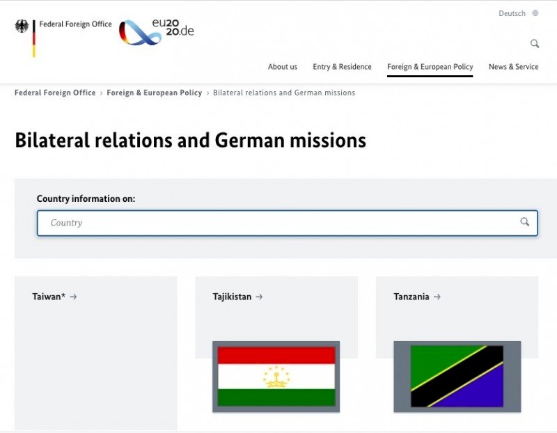 German Federal Foreign Office does not display Taiwan’s flag