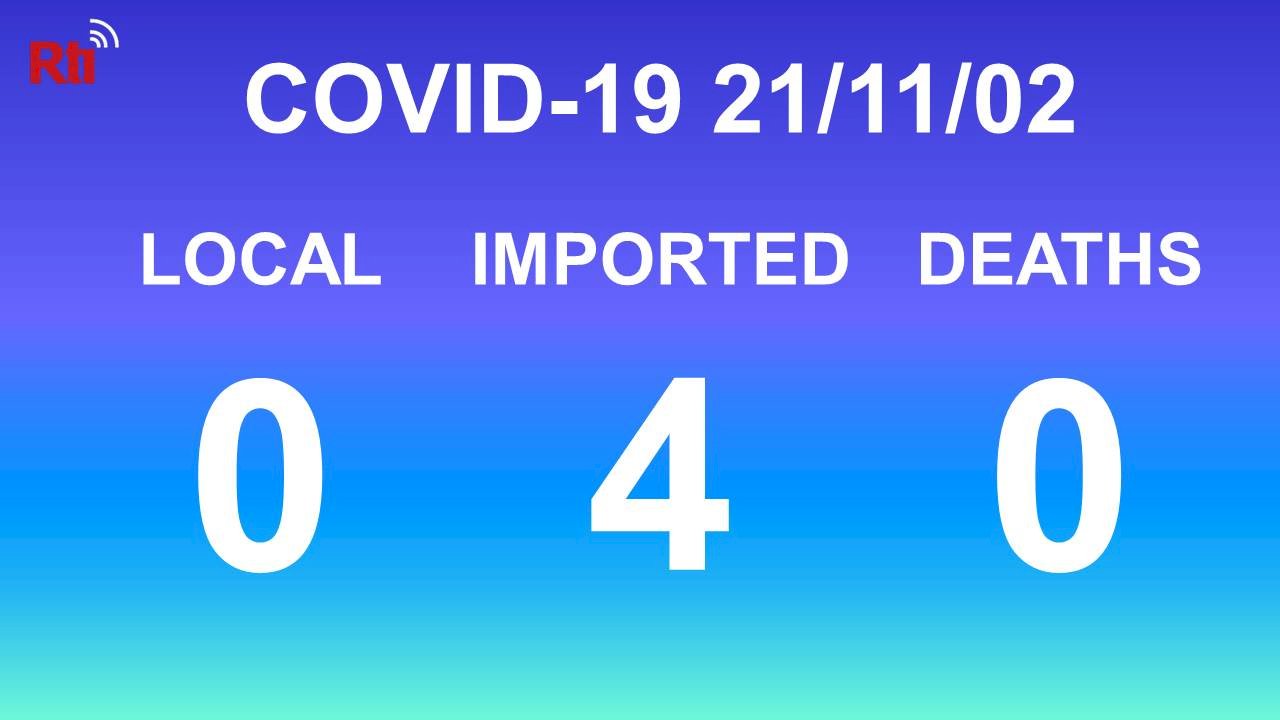 COVID-19 (11/02): Taiwan reports four imported cases, zero deaths