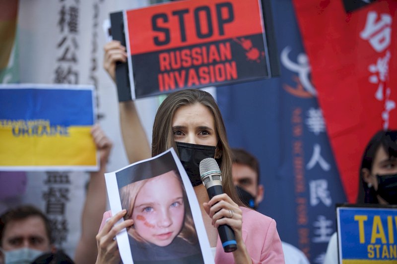 VIDEO: Ukrainians in Taiwan lead protest against Russian invasion