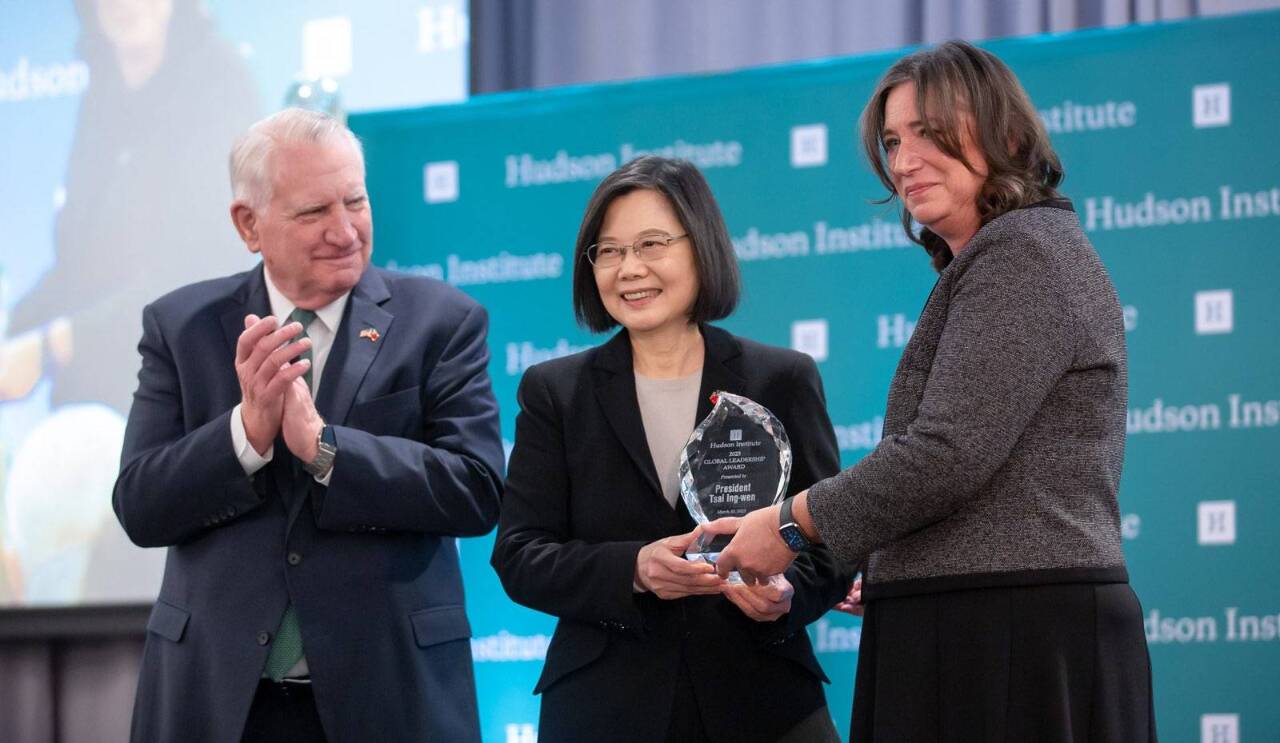 President Tsai Ing-wen receives leadership award from prominent US think tank