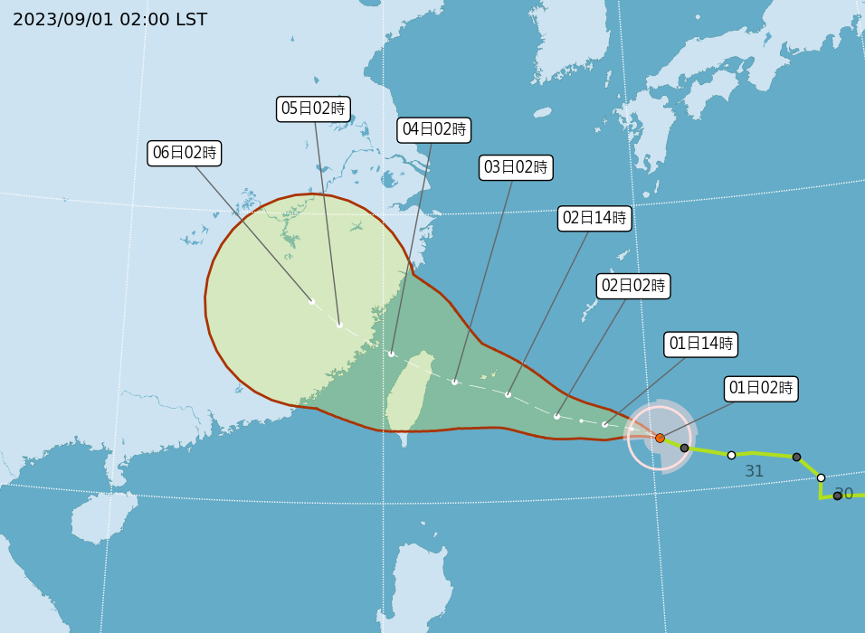 Eye of Typhoon Haikui likely to hit Taiwan