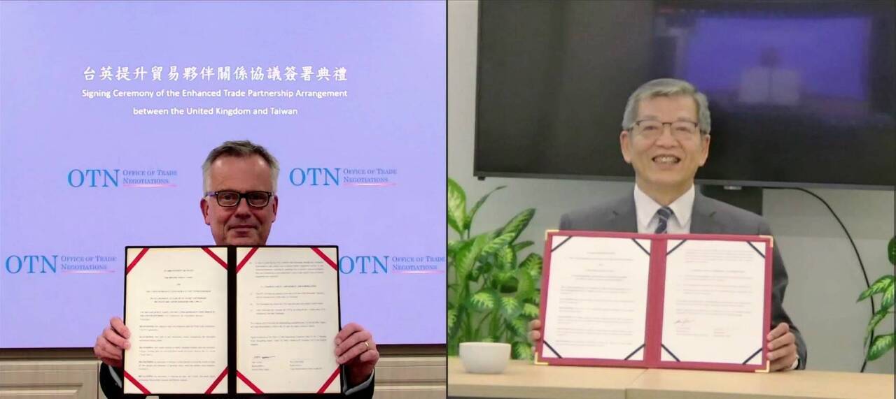Taiwan and UK sign trade partnership agreement