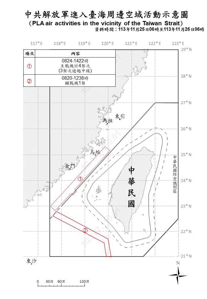 13 Chinese ships and aircraft detected in Taiwan Strait